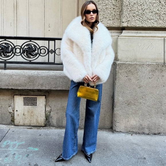 ZARA SHORT FAUX FUR JACKET ZW COLLECTION - Picture 5 of 9